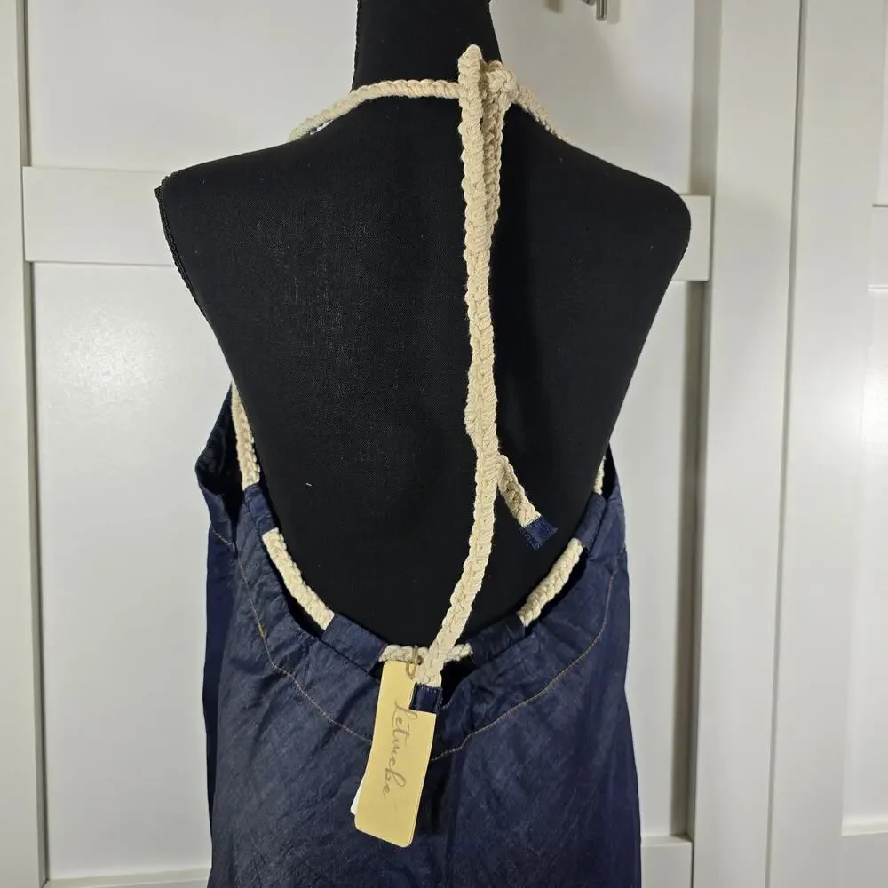 NWT Anthropologie Let Me Be Rope Neck Asymmetrical Dress. Size L. Ret $168 - Picture 6 of 13
